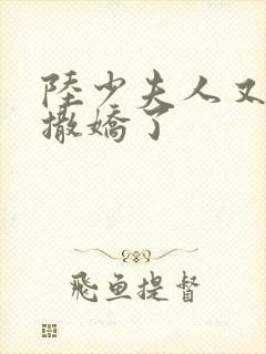 陆少夫人又双叒撒娇了