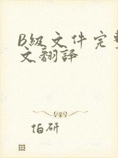 B级文件完整中文翻译