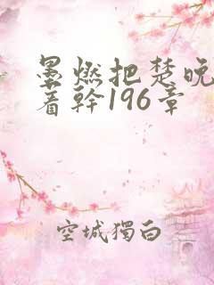 墨燃把楚晚宁按着干196章
