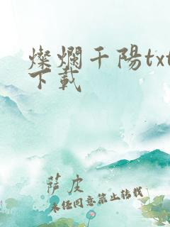 灿烂千阳txt下载