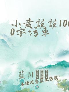 小黄说说1000字污车