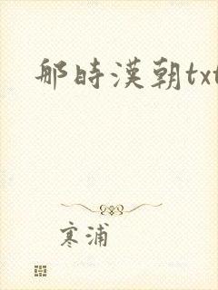 那时汉朝txt