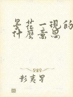 昙花一现的现是什么意思