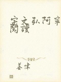 宇文弘阿宁全文阅读