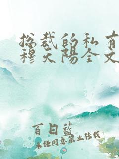 总裁的私有宝贝穆天阳全文阅读