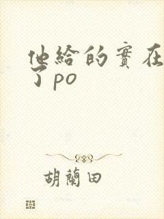 他给的实在太多了po