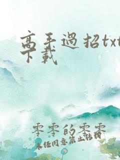 高手过招txt下载