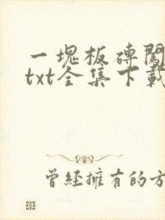 一块板砖闯仙界txt全集下载