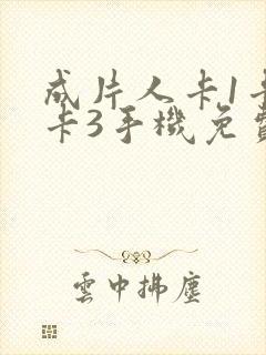 成片人卡1卡2卡3手机免费看