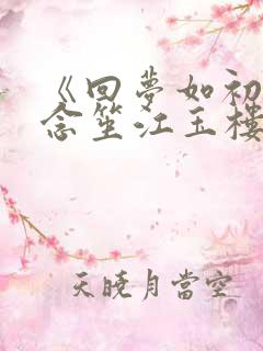 《回梦如初》阮念笙江玉楼