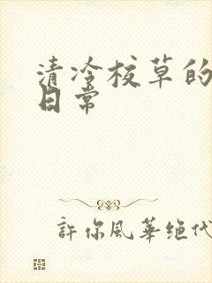 清冷校草的抹布日常