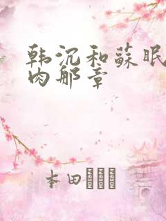 韩沉和苏眠的肉肉那章