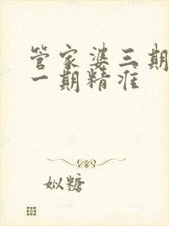管家婆三期必开一期精准