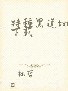 特种黑道txt下载
