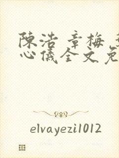 陈浩 章梅 叶心仪全文免费