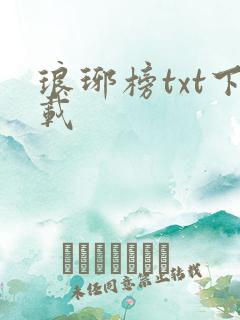 琅琊榜txt下载