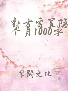 对方处置隐私一个月1000字