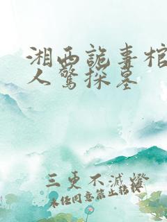 湘西诡事棺山道人惊探墓