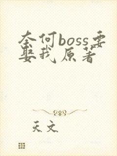 奈何boss要娶我原著