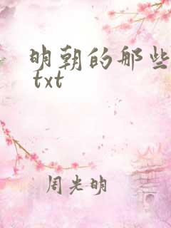 明朝的那些事儿 txt