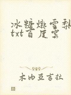 冰糖炖雪梨小说txt百度云