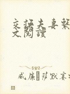 交换夫妻系列全文阅读