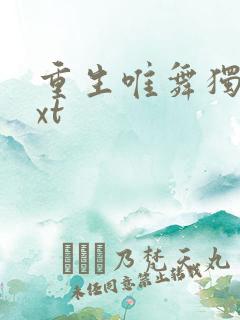 重生唯舞独尊txt