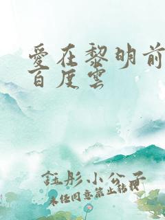 爱在黎明前降落百度云