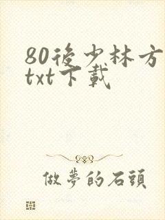 80后少林方丈txt下载