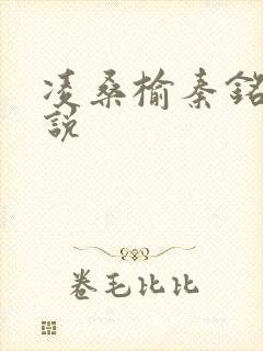 凌桑榆秦铭畅小说