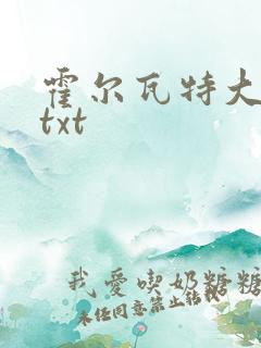 霍尔瓦特大街 txt