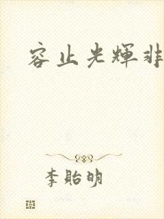 容止光辉非世人