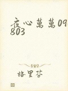 夜心万万090803