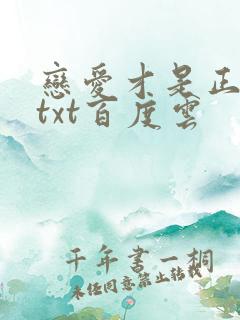 恋爱才是正经事txt百度云