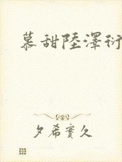 慕甜陆泽衍小说