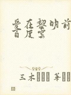 爱在黎明前降落百度云