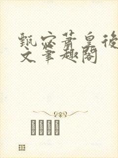 甄宓萧皇后高干文笔趣阁