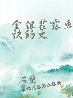 金银花露车速最快的文