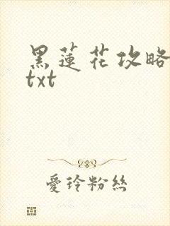 黑莲花攻略手册txt