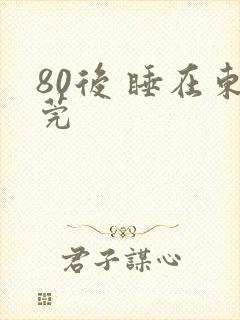 80后 睡在东莞