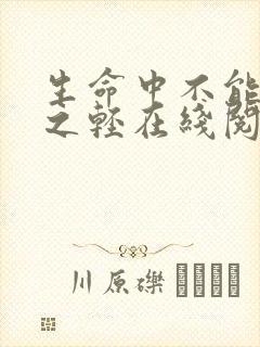 生命中不能承受之轻在线阅读