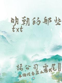 明朝的那些事儿 txt