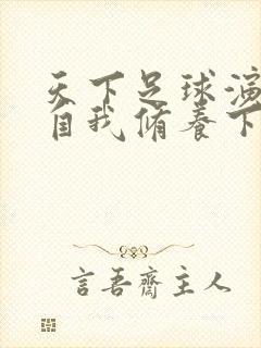 天下足球演员的自我修养下