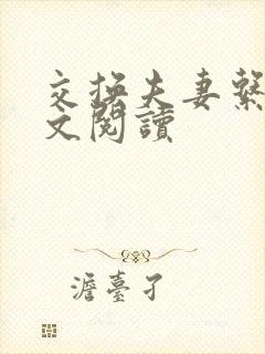 交换夫妻系列全文阅读