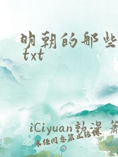 明朝的那些事儿 txt