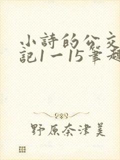 小诗的公交车日记1一15笔趣阁