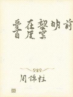 爱在黎明前降落百度云