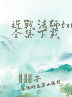 近战法师txt全集下载