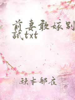 前妻敢嫁别人试试txt