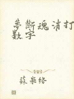 梦断魂消打三个数字